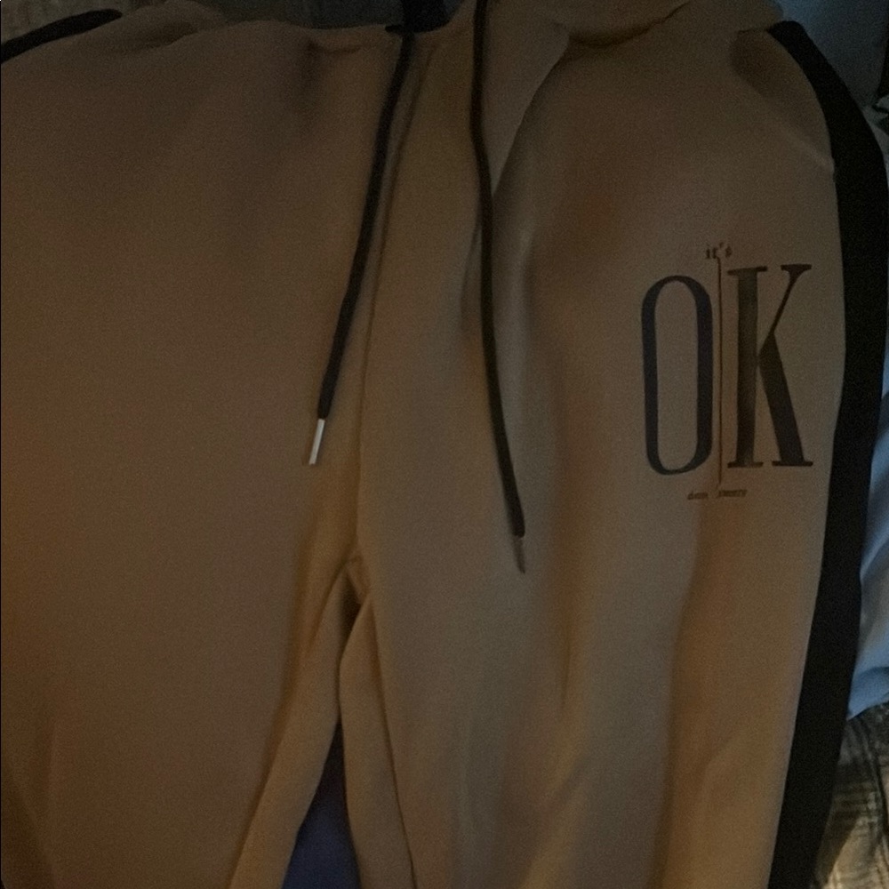 SHEIN Tan Ribbed Hoodie